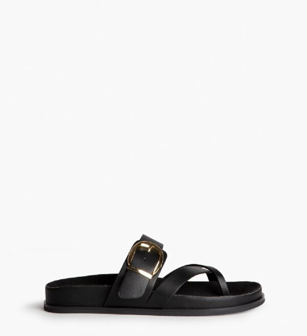 Sandalia M6410 plana Negra