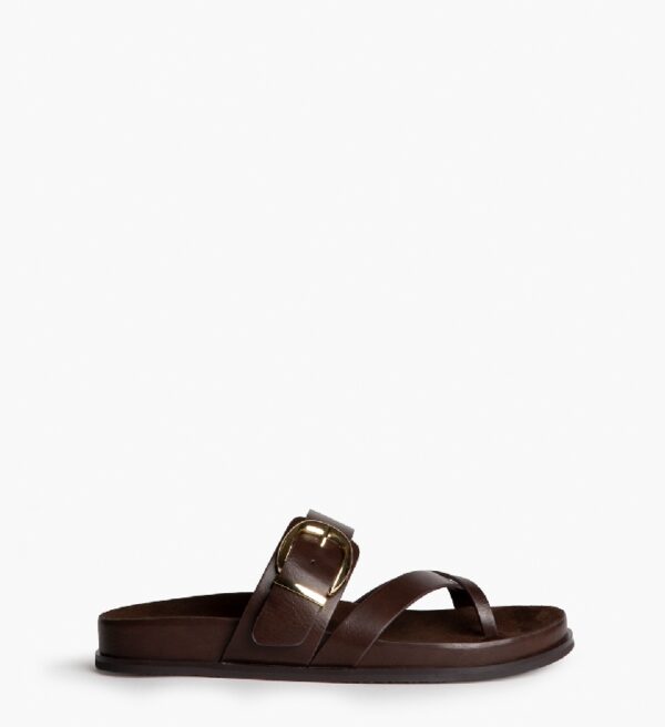 Sandalia M6410 plana Café