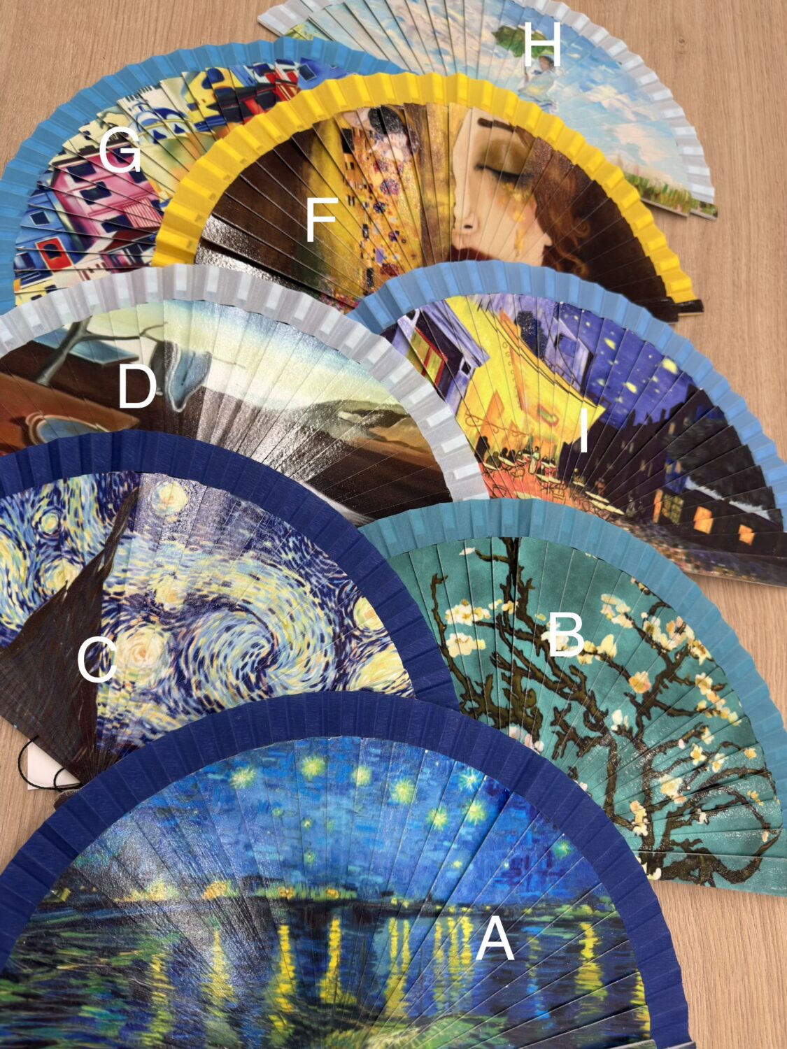 Abanico Madera Bolso Pinturas